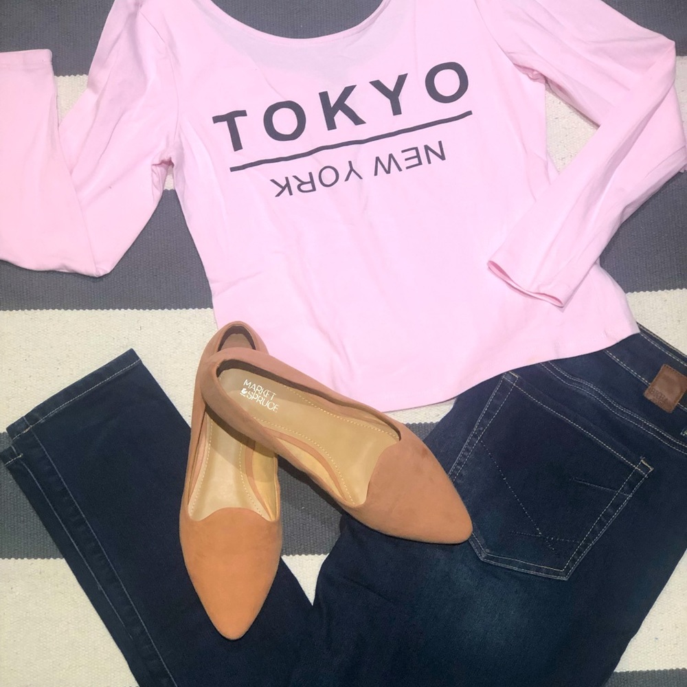 H&M Pink Long Sleeve Crop Top